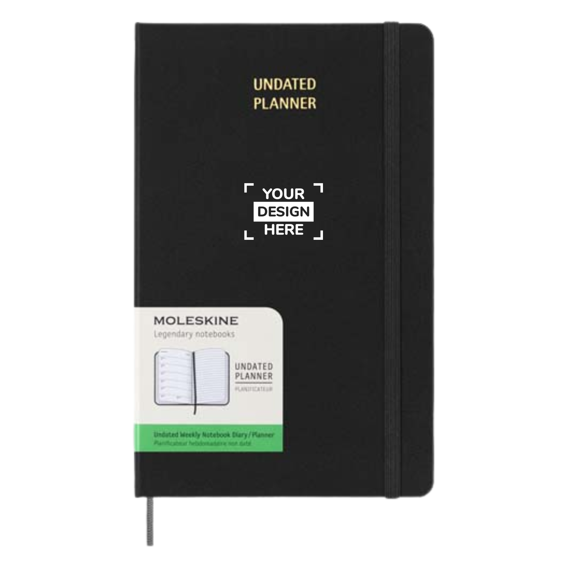 Moleskine ongedateerde L wekelijkse planner | Zuurvrij papier 70g/m² | Met binnenvak
